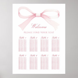 Poster Watercolor Pink Bow Seating Chart