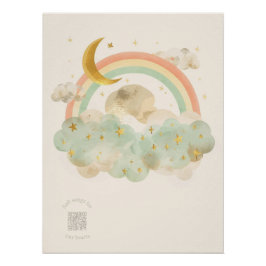 Pôster Watercolor Rainbow Nursery Wall Art | Lullaby Song