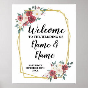 Poster Watercolor Red Cream Poster