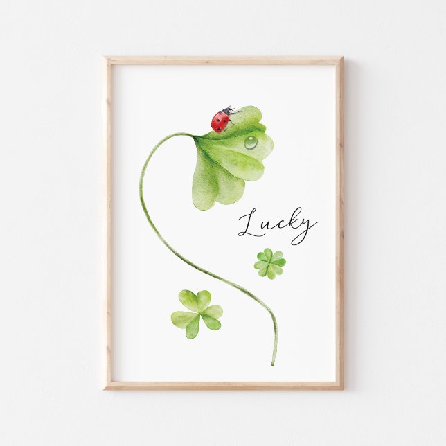 Poster Watercolor Shamrock Lucky (Criador carregado)
