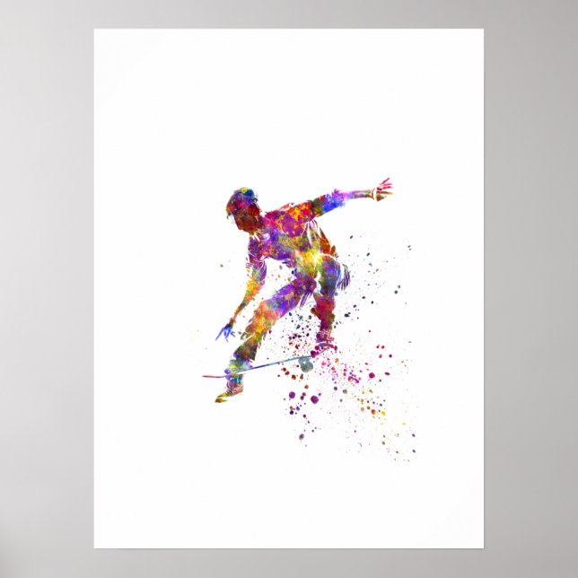 Poster watercolor skater (Frente)