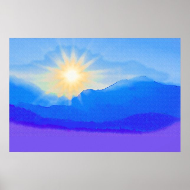 Poster Watercolor Sunrise (Frente)