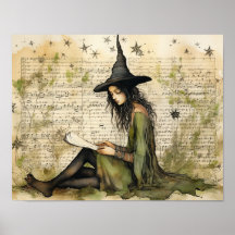 Watercolor Witch Vintage Papers
