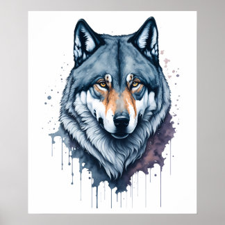 Poster Watercolor Wolf