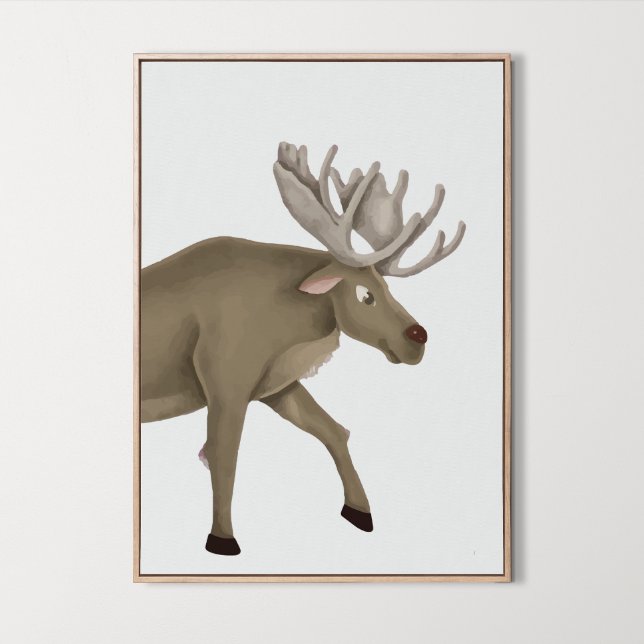 Poster Watercolor Woodland Moose Boys - Sala de Meninas (Watercolor Woodland Moose Boys Girls Room Decor, wild, )