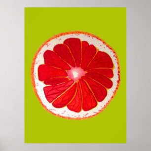 Poster Watercolour do original da toranja cor-de-rosa do