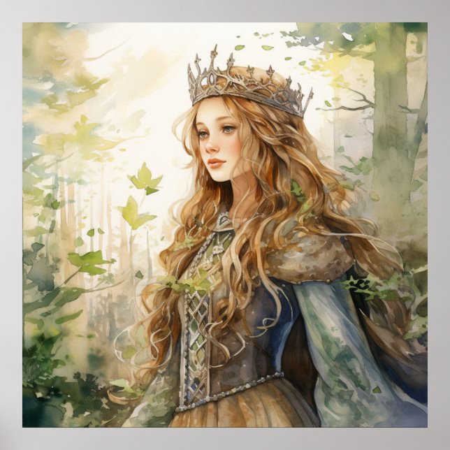 Poster Watercolour Forest Princess (Frente)