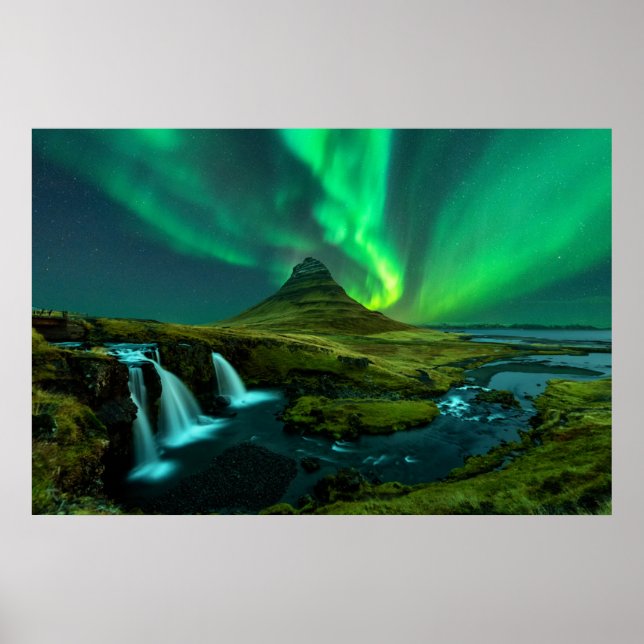 Poster Waterfalls | Kirkjufellfoss Waterfall, Iceland (Frente)