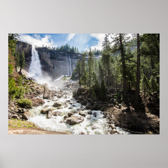 Poster Waterfalls | Nevada Fall, Yosemite, CA (Frente)