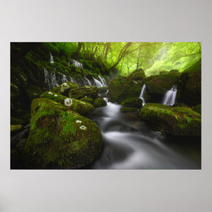 Poster Waterfalls Satoyama Kisakata Waterfalls