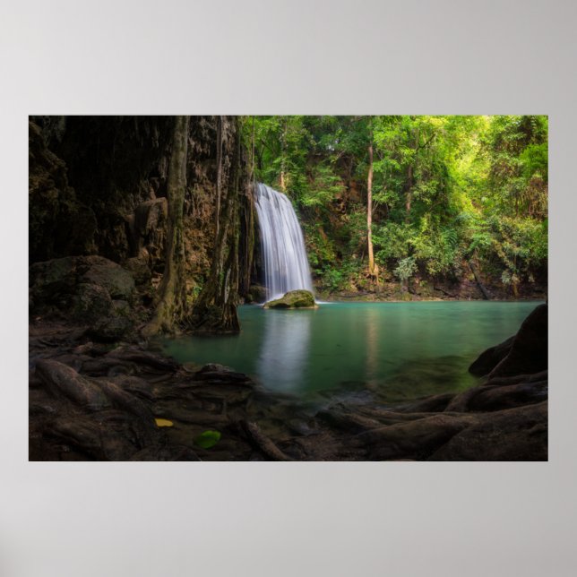 Poster Waterfalls | Spring Rainforest Waterfall Thailand (Frente)