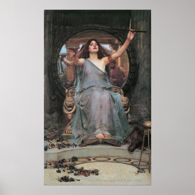 Poster Waterhouse - Circe Oferecendo a Taça a Odysseus (Frente)