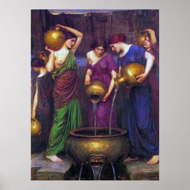 Pôster Waterhouse Painting The Danaïdes (Frente)