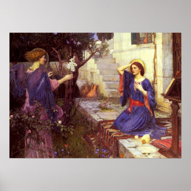 Poster Waterhouse - The Annunciation (Frente)