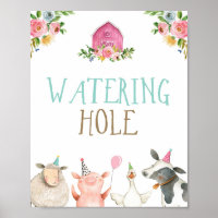 Watering Hole Farm Animals Barnyard Girl Birthday