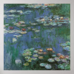 Poster Waterlilies by Claude Monet, Vintage Flowers<br><div class="desc">Waterlilies (1916) by Claude Monet. Water Lilies is a vintage impressionism fine art floral painting. Monet's spring season flower garden in Giverny, France. This landscape is one of many variations of water lily paintings that Monet painted by his pond. About the artist: Claude Monet (1840-1926) was a founder of the...</div>