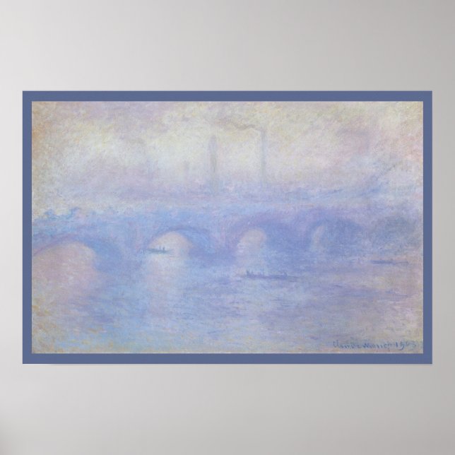Poster Waterloo Bridge, Efeito de Nevoeiro por Claude Mon (Frente)