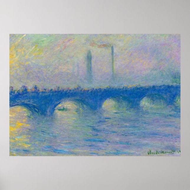 Poster Waterloo Bridge, Fog Effect, 1899-1904 by Monet (Frente)