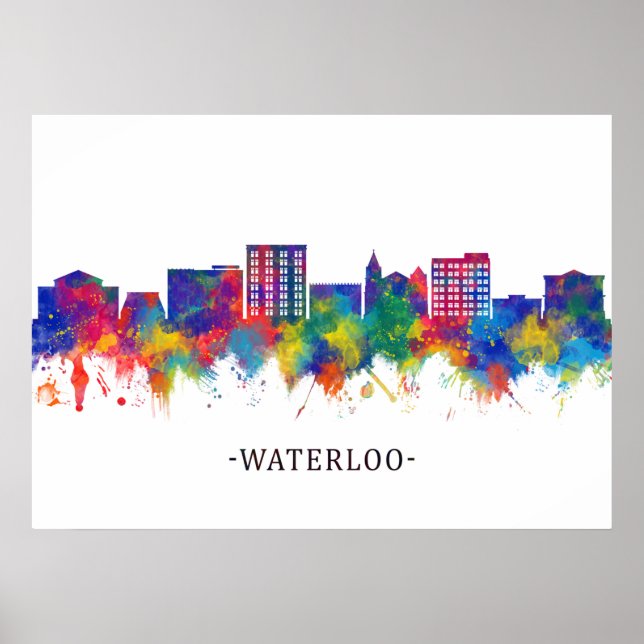 Poster Waterloo Iowa Skyline (Frente)