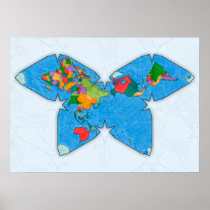 Poster Waterman, mapa mundial