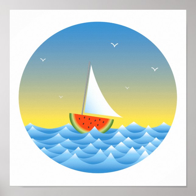 Poster Watermelon Sailboat (Frente)