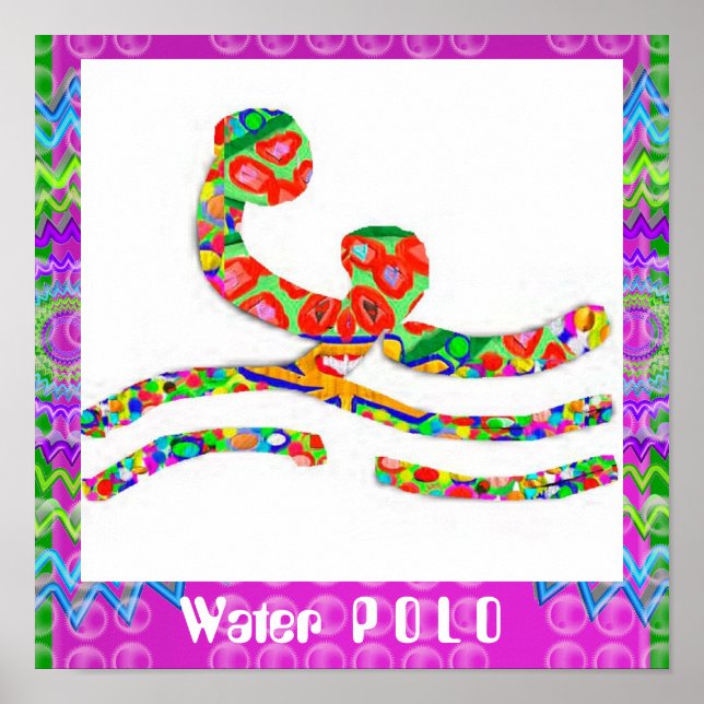 Pôster WaterPOLO - Hobby, Exercício, Esporte (Frente)