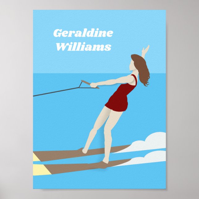 Poster Waterski, estilo Vintage (Frente)
