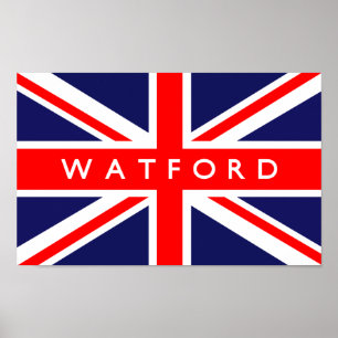 Pôster Watford UK Flag
