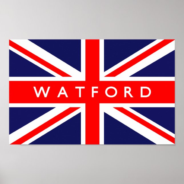 Pôster Watford UK Flag (Frente)