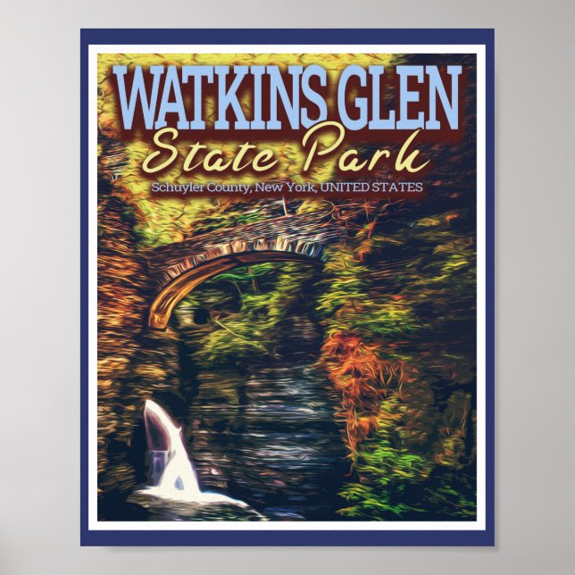 POSTER WATKINS GLEN STATE PARK - NOVA YORK ESTADOS UNIDOS (Frente)