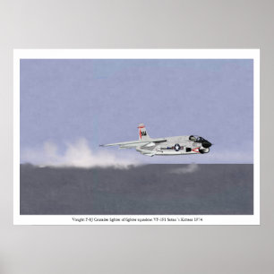 Pôster Wave Busting em um Vought F-8J Crusader 1974