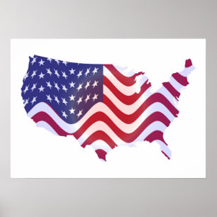PÔSTER WAVY AMERICAN FLAG