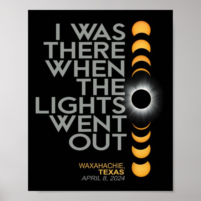 Poster Waxahachie 2024 Eclipse Solar 2024 040824 Eclipse (Frente)