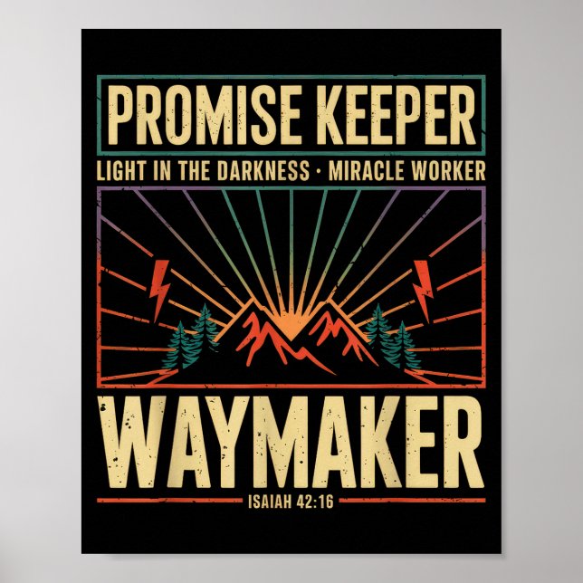 Poster Waymaker Promise Keeper Miracle Worker God Christi (Frente)