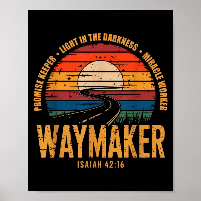 Poster Waymaker Promise Keeper Miracle Worker God Christi (Frente)