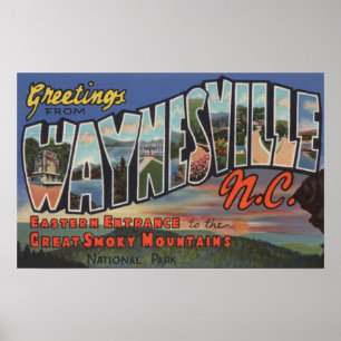 Pôster Waynesville, North Carolina - grande cena da letra