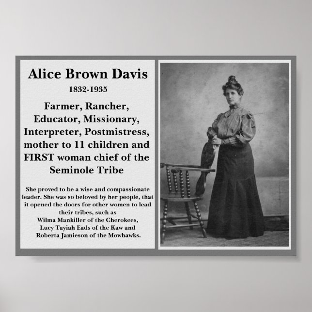 Poster #WCW Alice Brown Davis Seminole Chefe Nativo AM. (Frente)