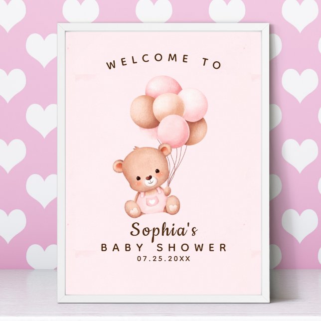 Poster We can Bearly Wait, Baby Shower Girl (Criador carregado)