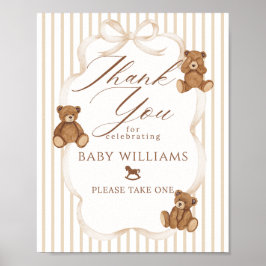 Poster We Can Bearly Wait Elegant Baby Shower Favors