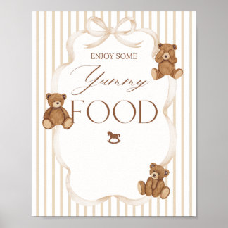 Poster We Can Bearly Wait Elegant Baby Shower food