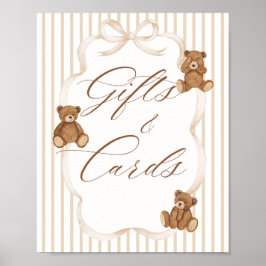 Poster We Can Bearly Wait Elegant Baby Shower Gift Card