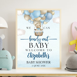 Poster We can Bearly wait - Teddy Bear Baby Shower Boy