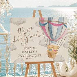 Poster We Can Bearly Wait Twins Baby Shower Welcome