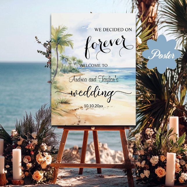 Poster We decided on Forever Elegant Wedding Welcome (Criador carregado)