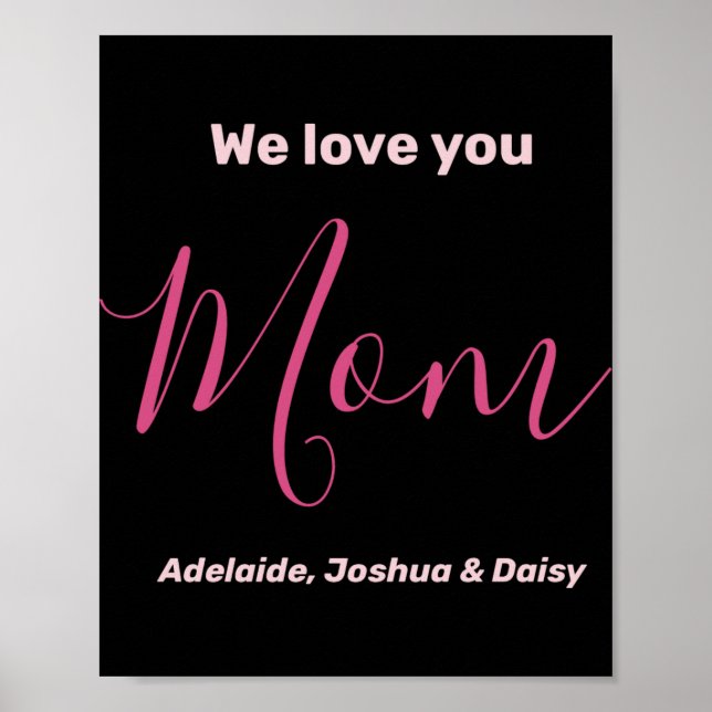 Poster We Love You Mom Nk Minimalist  (Frente)