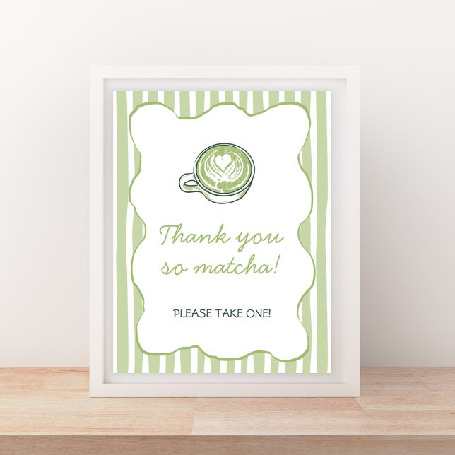 Poster We Love You So Matcha Green Baby Shower Welcome (We Love You So Matcha Green Baby Shower Welcome Poster)