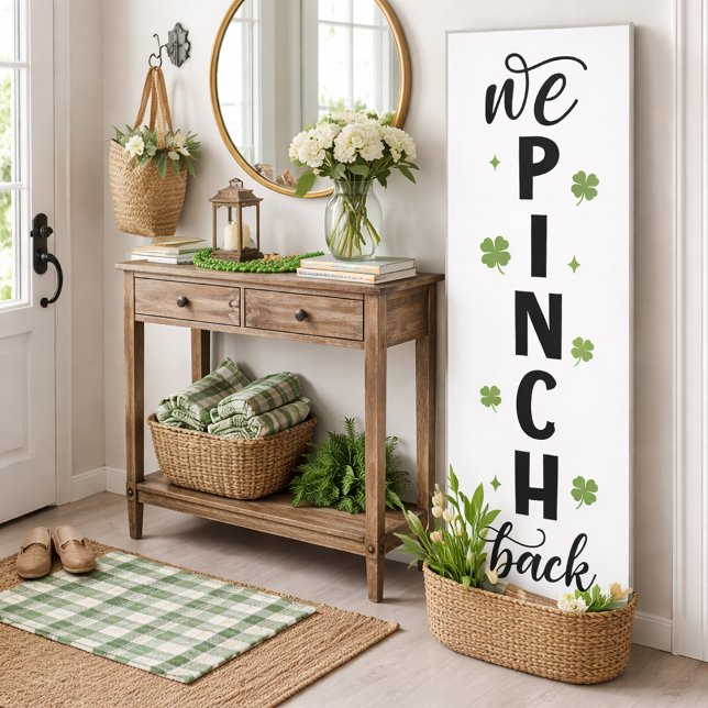 Poster We Pinch Back Vertical Shamrock Sign (Criador carregado)