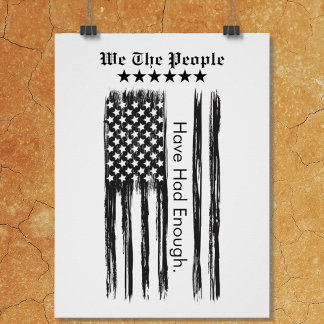 Pôster We The People Distressed Flag Vertical