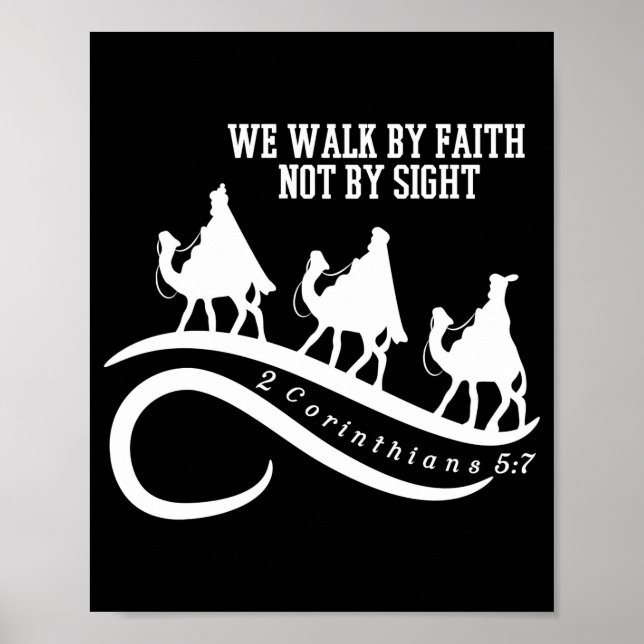 Poster We Walk By Faith Not By Sight Christian Christmas  (Frente)