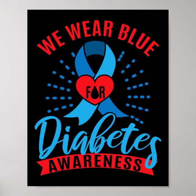 Poster We Wear Blue For Diabetes Awareness  (Frente)